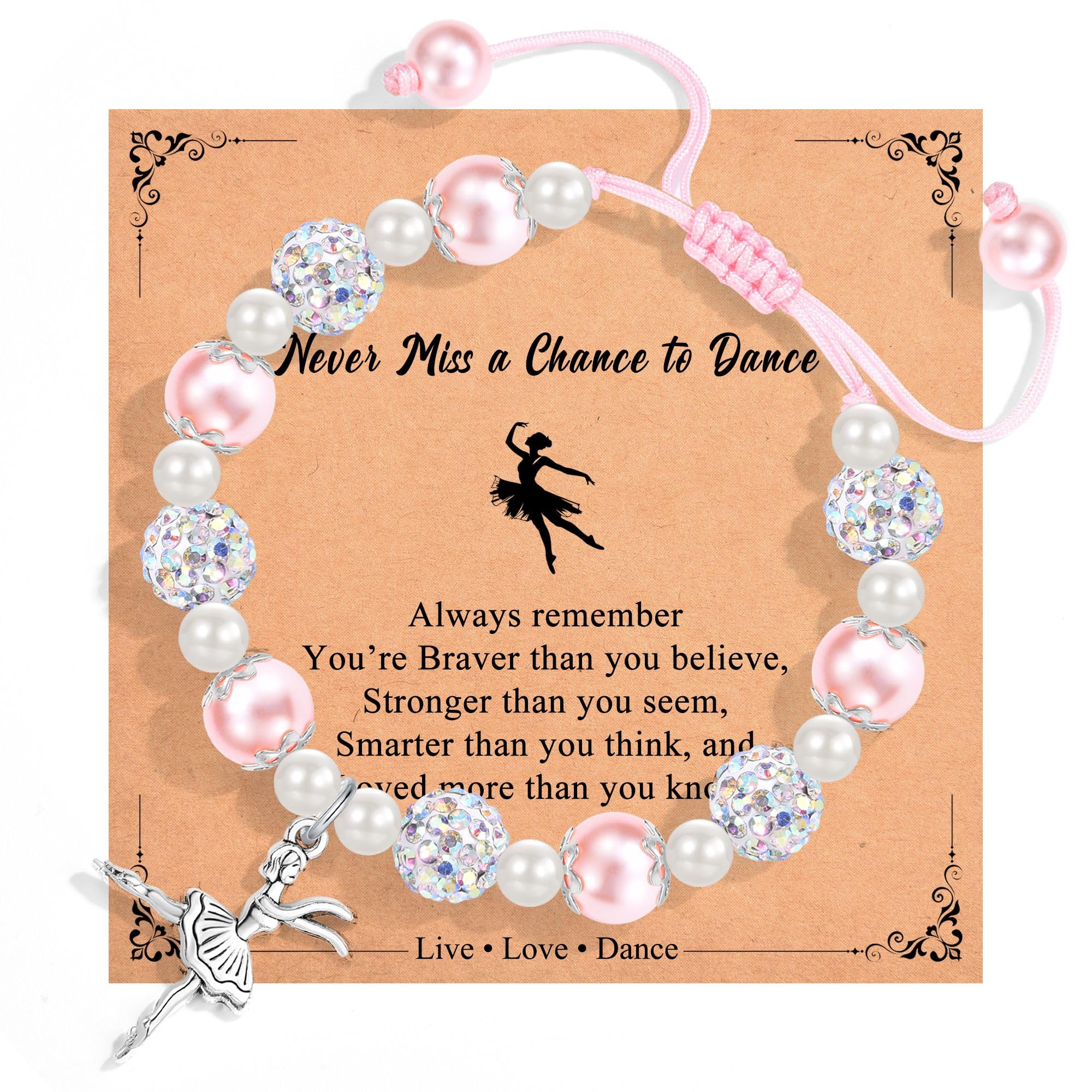 Dance Recital Gifts for Girls, Ballet Dancer Ballerina Bracelet Jewelry for Daughter Granddaughter Niece Friends Dance Team