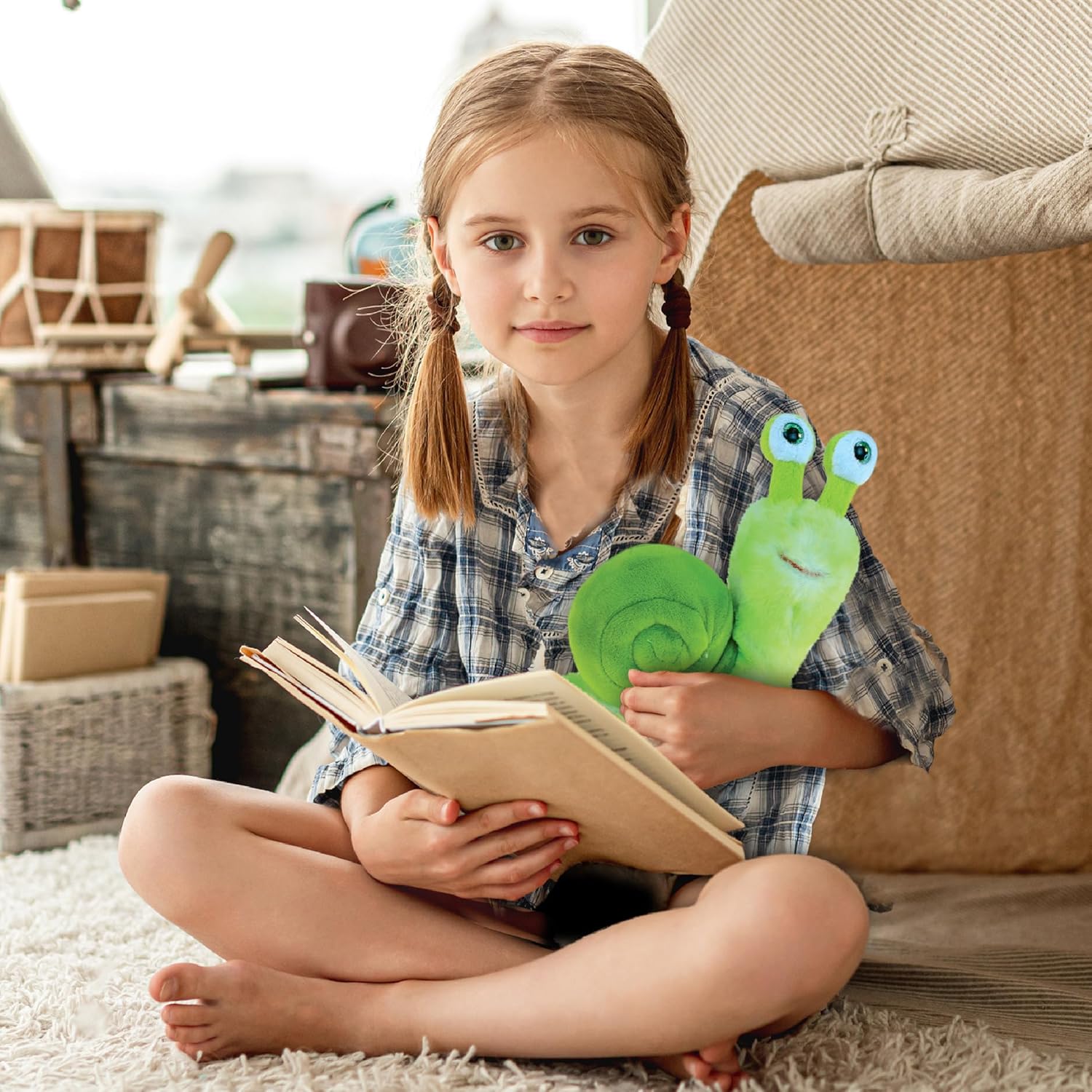 DolliBu Green Snail Plush - Super Soft Slug Stuffed Animal Snail, Cute Realistic Stuffed Animal Toy for Boys and Girls, Adorable Plush Slug Toy Gift for Baby, Kids, and Adults - 7 Inches - Image 7