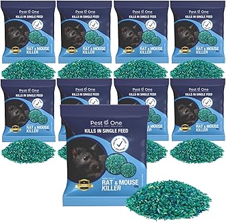 Rat & Mouse Poison Bait Grains - Maximum Strength Strongest Rodent Single Feed Kill Brodifacoum All Weather (450g)