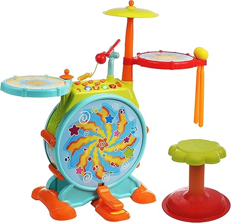 Amazon Iq Toys 幼児用ドラムセット マイファーストミュージカル電動おもちゃドラムセット 小さなお子様用 マイク付き ドラムスティック2本 椅子と音楽 ライト 調節可能な音 男の子と女の子向け ドラム 打楽器 おもちゃ Amazon Iq Toys 幼児用ドラムセット マイファーストミュージカル電動おもちゃドラムセット 小さなお子様用 マイク付き ドラムスティック2本 椅子と音楽 ライト 調節可能な音 男の子と女の子向け ドラム 打楽器 おもちゃ