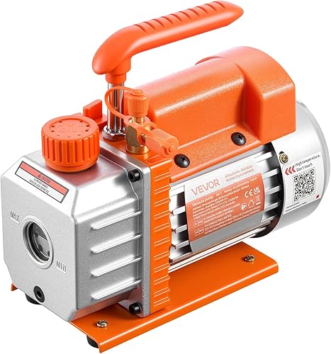 Miniatura 9 de VEVOR Bomba de vacío, 3.5 CFM 14 HP, HVAC Bomba de vacío de paletas rotativas de una sola etapa, para sistemas R134a R22 R410a, motor de 4 polos,