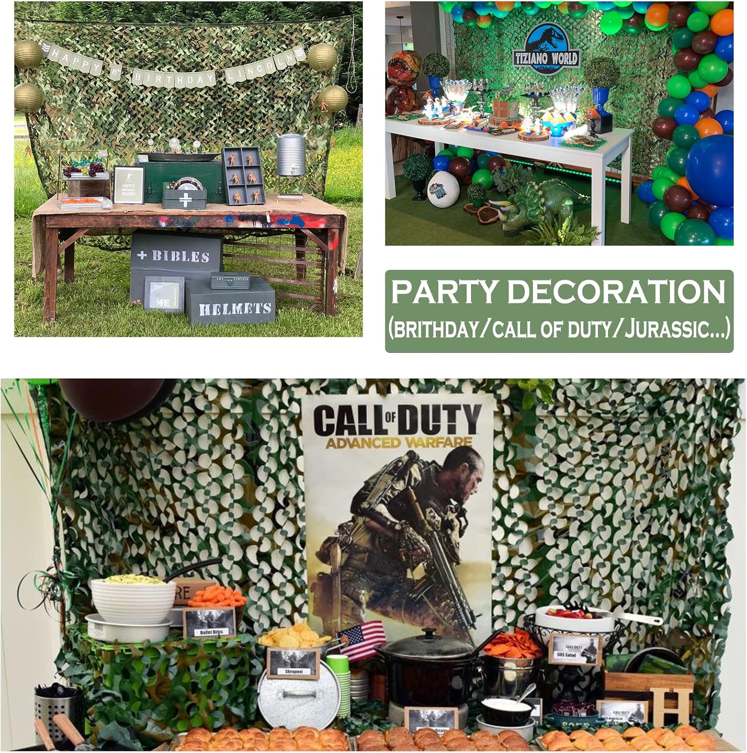 iunio Camo Netting Camouflage Netting, 10ft×10ft, 10x20ft, 20ft×20ft, Mesh Backing Oxford Fabric Camo Net Military Surplus, Hunting Blind for Deer Stand, Party Decorations, Photograph and Car Cover - Image 4