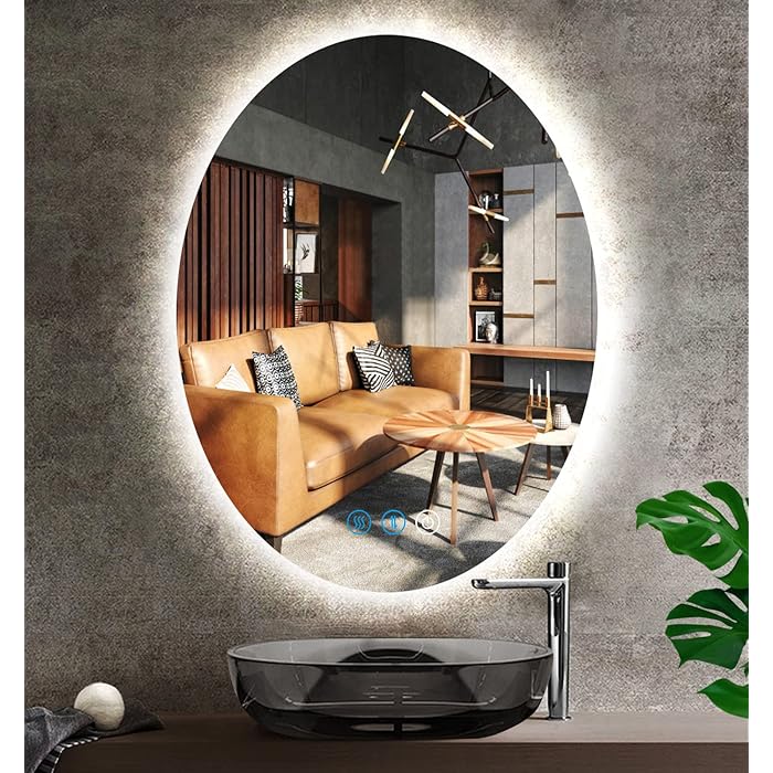 Buy DIDIDADA 30 x 20 Inch Backlit Oval Bathroom LED Vanity Mirror with
