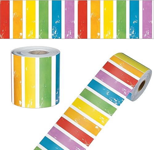 Carson Dellosa All are Welcome - Bordes rectos de 65 pies para tablón de anuncios, diseño de arco iris, bordes de aula para tablón de anuncios, disponible en Yaxa Colombia