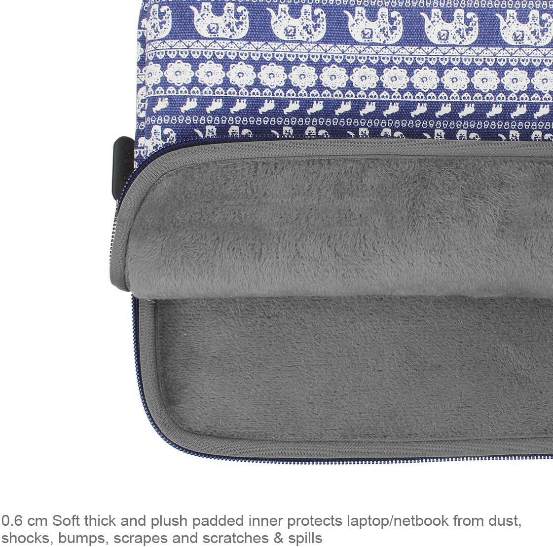 Arvok Protective Laptop Sleeve with Small Extra Bag, 15-15.6 inch Water Repellent Notebook Case/Computer Briefcase Carrying Bag Cover for MacBook Pro/HP/Lenovo/Dell/Acer/ThinkPad/Samsung, etc