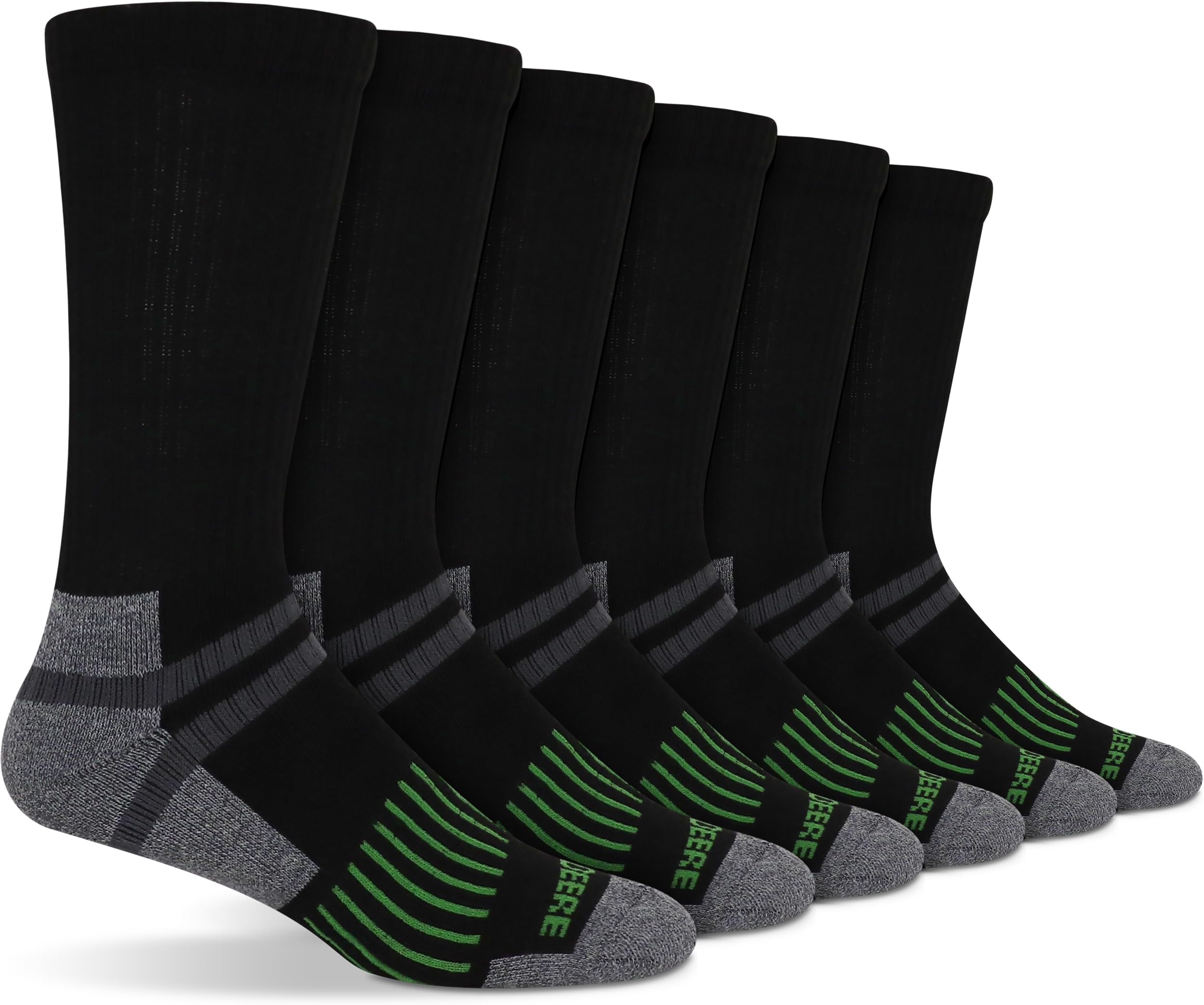 John Deere 6 Pair Men’s Socks Size 8-12 Work Socks for Men
