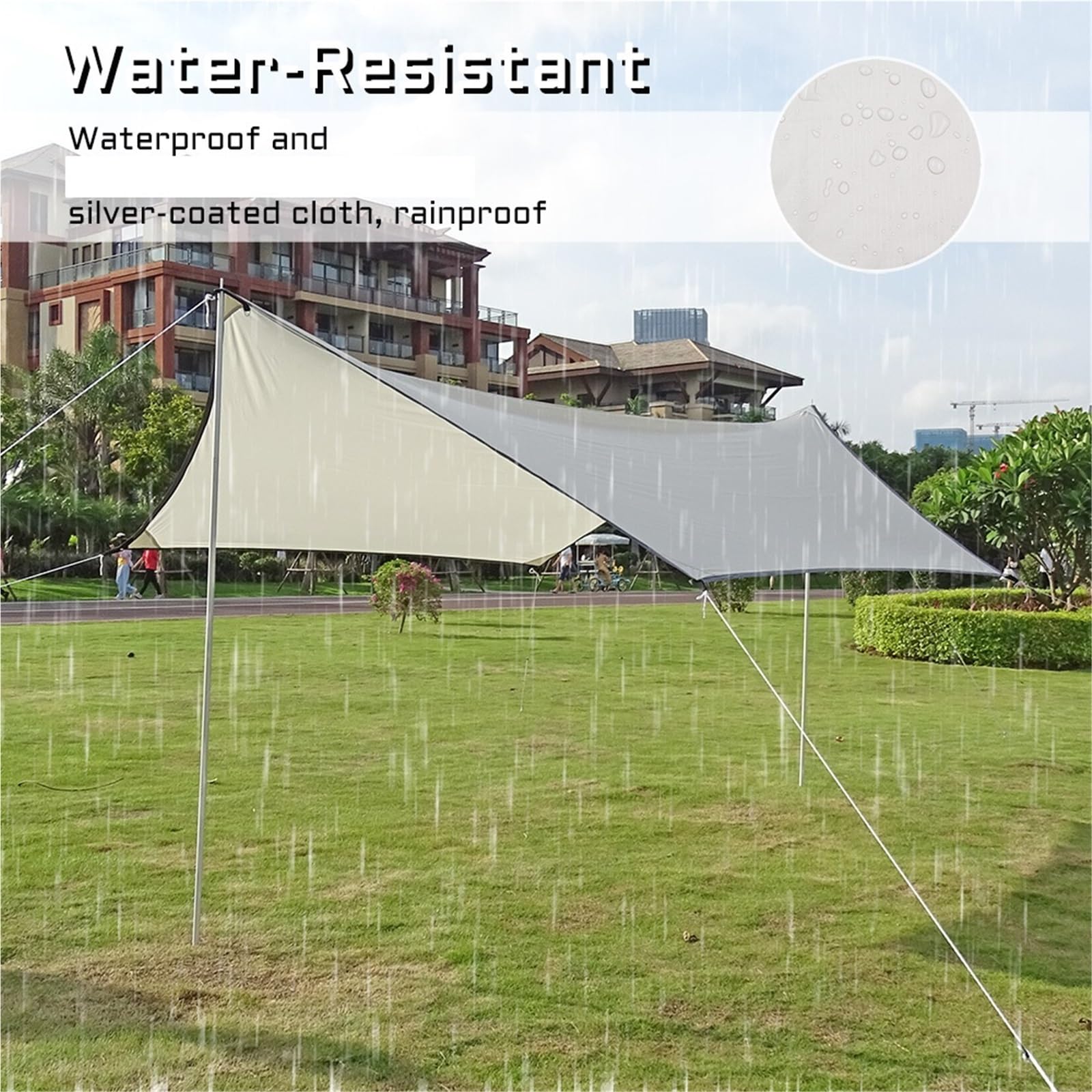 Wasserdichter sechseckiger Sonnensegel, Überdachung, Outdoor-Planenzelt für Camping, Picknick und Tourismus, vielseitiger Sonnenschutz,