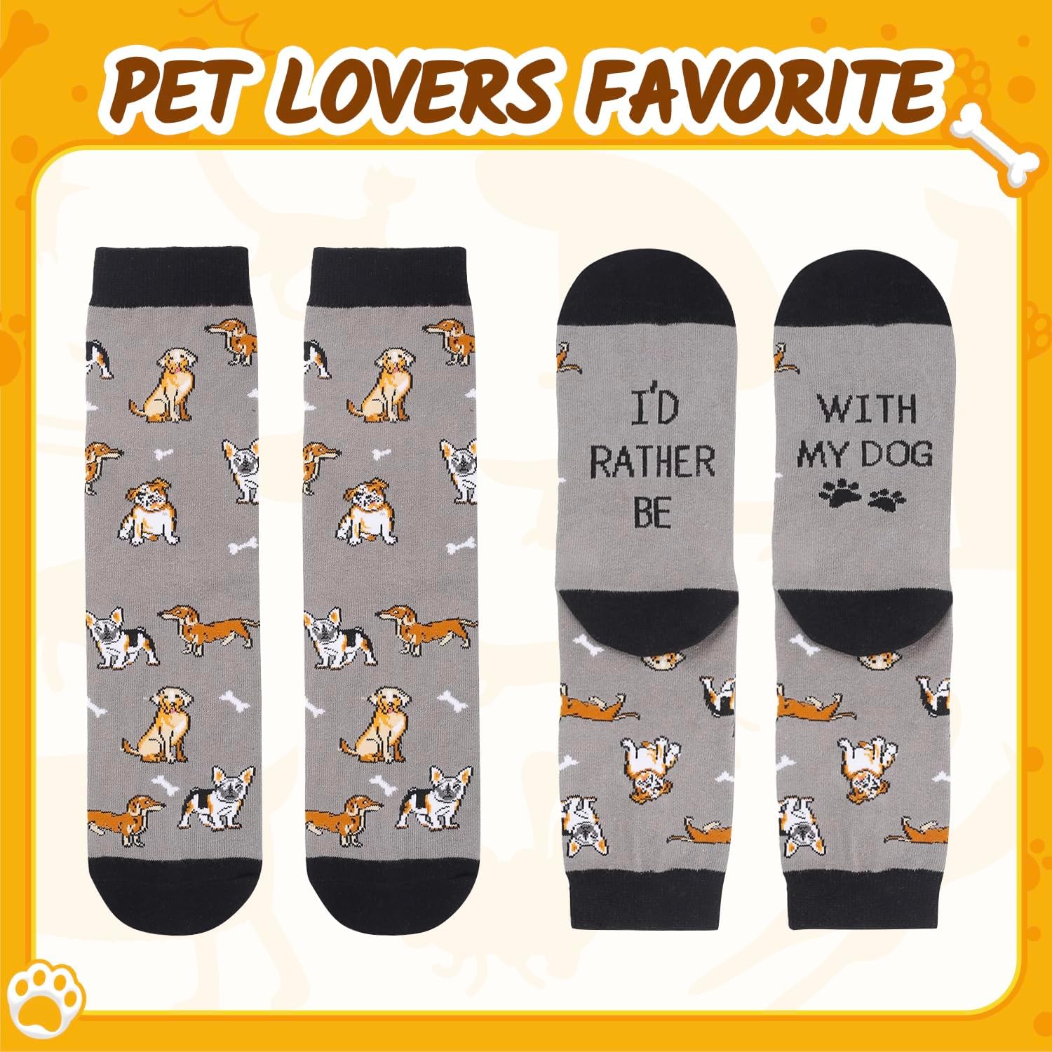 Zmart Funny Dog Cat Socks - Dog Cat Dad Gifts for Pet Lovers, Men Christmas Gifts - Image 5