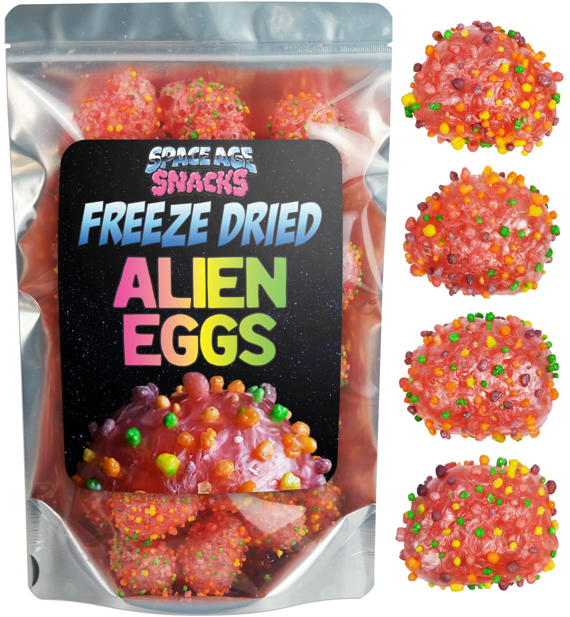 Highly Fragile Freeze Dried Alien Eggs Gummy Brains - Crunchy Alien Eggs Premium Freeze Dried Candy Shipped in Box for Extra Protection - Candy for All Ages - 2 Ounces