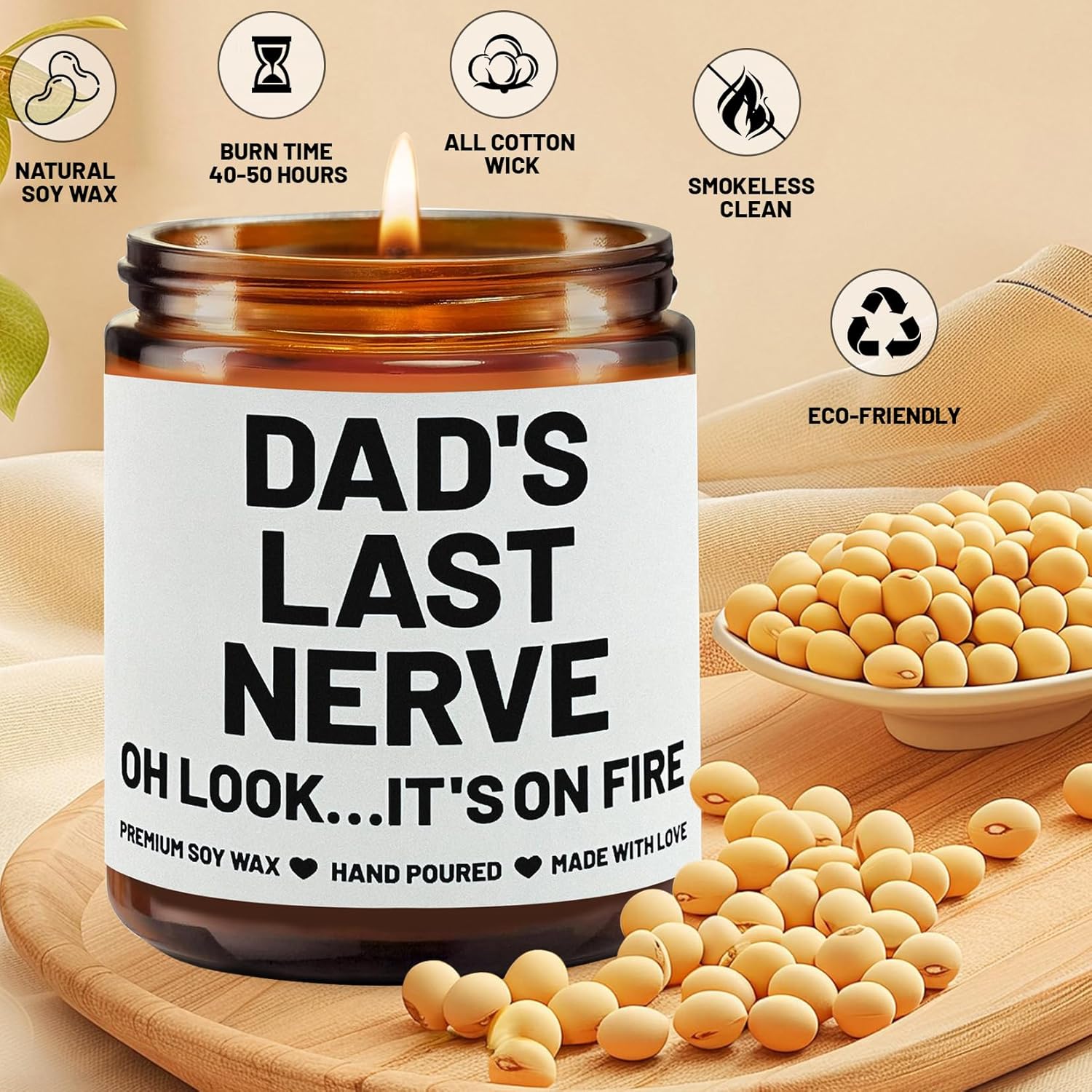 Gifts for Dad, Funny Fathers Day Christmas Birthday Gifts for Dad from Daughter Son, Sandalwood Juniper Scented Funny Candle Gift for Stepdad Daddy Grandpa Him - Image 6