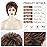 TISHINING Short Mixed Brown Curly Wigs for Women Layered Red Brown Pixie Cut Wig with Bangs Heat Synthetic Short Hair Wigs for White Women Natural Looking Daily Party Wig