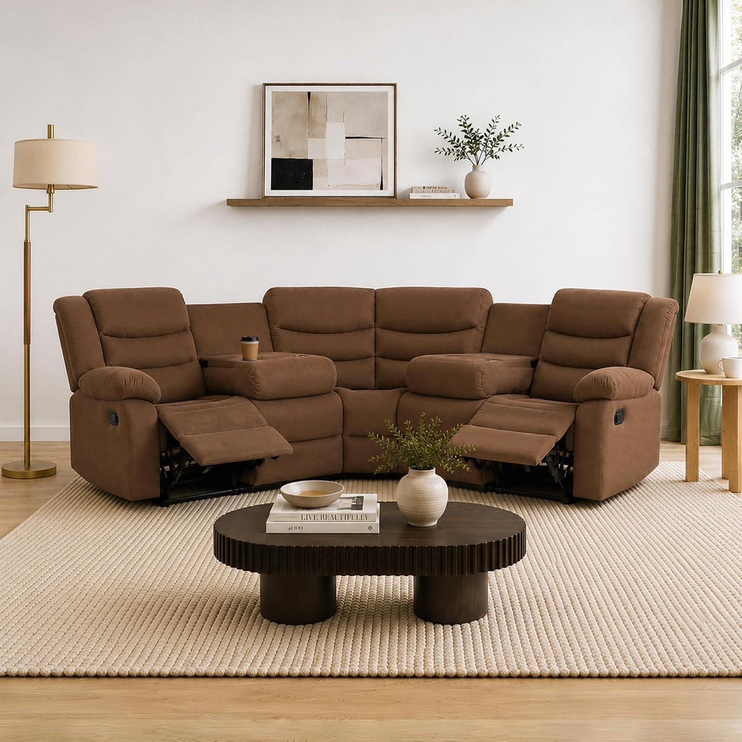 UR Livingroom 5-Seat Modular Reclining Sectional Sofa