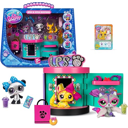 Littlest Pet Shop -Spin & Style Boutique - Series 4 - Gen 7 Authentic LPS Bobble Head Toy Figure, Collectible Toy Animal, Ages 4+