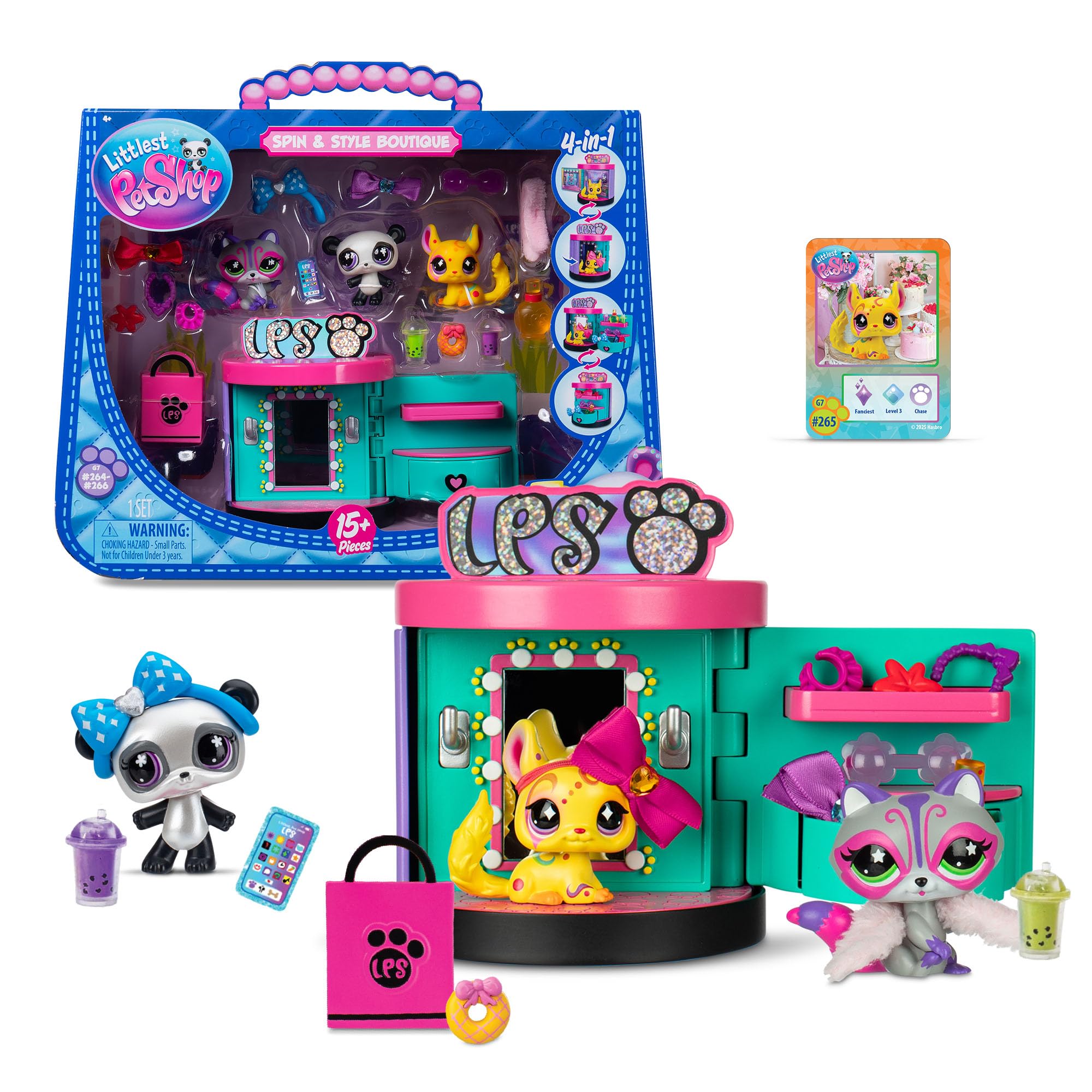 Littlest Pet Shop -Spin & Style Boutique - Series 4 - Gen 7 Authentic LPS Bobble Head Toy Figure, Collectible Toy Animal, Ages 4+