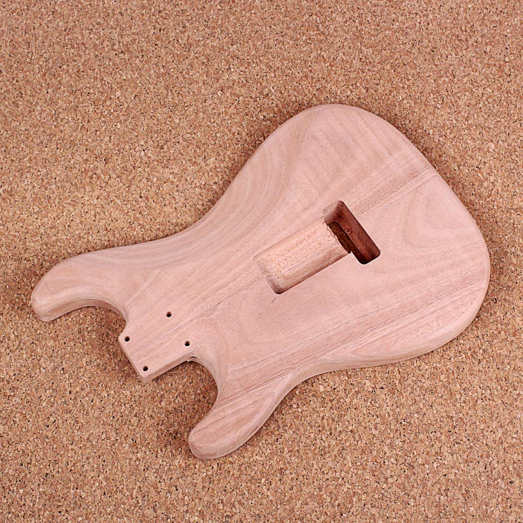 Alnicov Corpo per chitarra elettrica non finito per chitarra Fender Stratocaster ST accessorio fai da te in legno di noce rosso