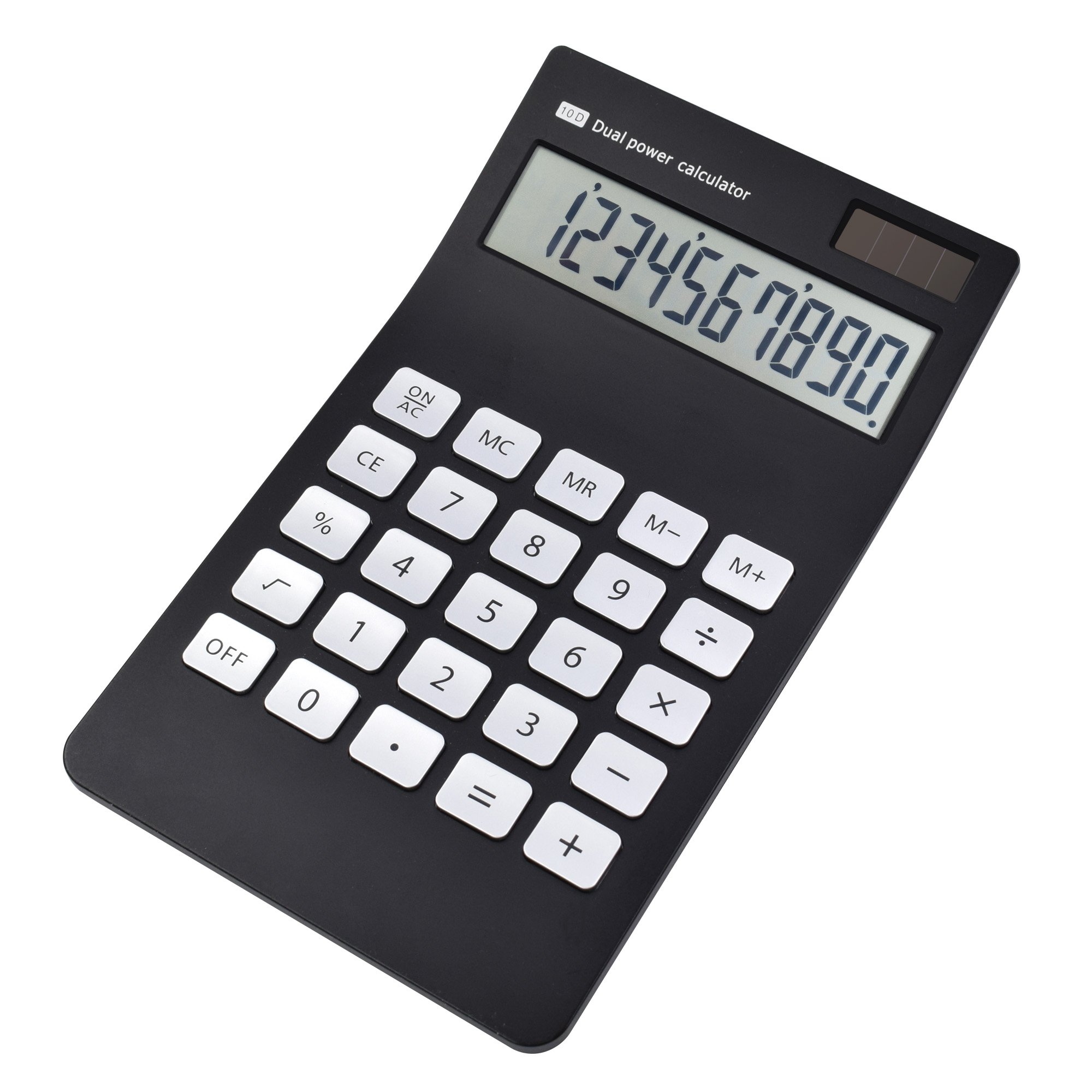 Calculator,Basic Calculator,Solar Battery Dual Power with Large LCD Display Office Calculators by CloudWave (Black001)