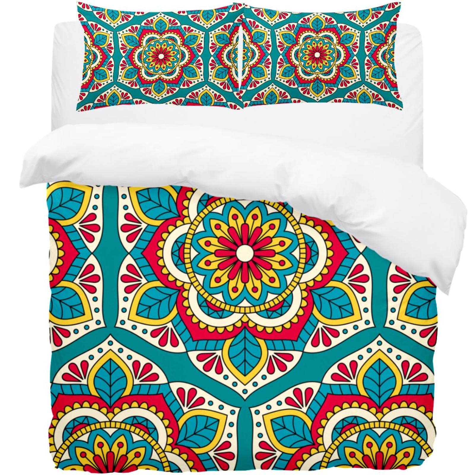 Parure de lit housse de couette finie la literie terne avec le motif floral