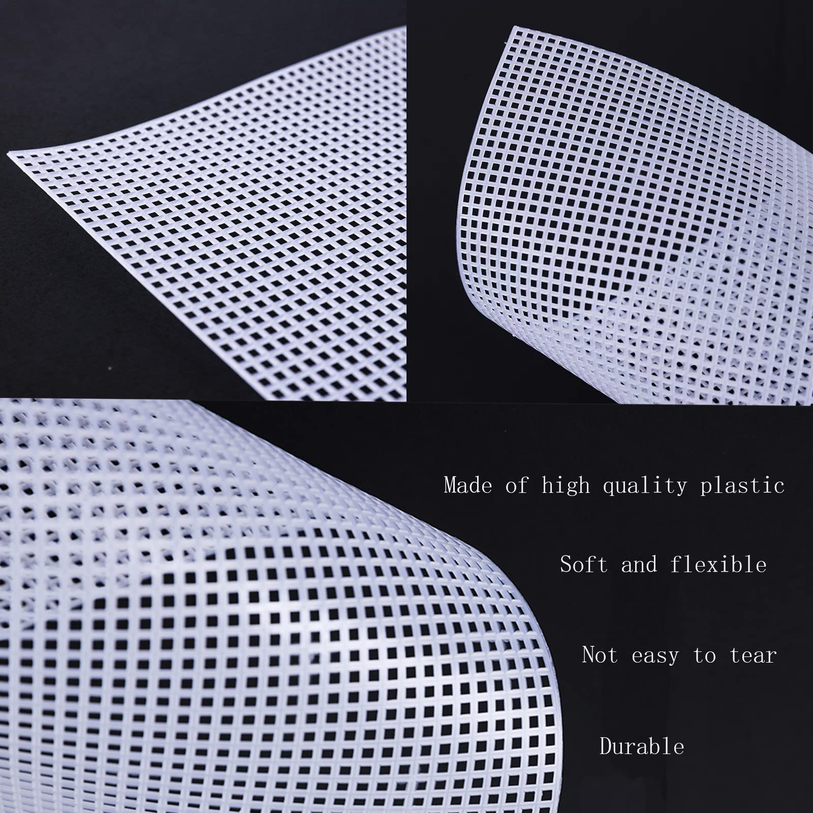Lot De 6 Feuilles De Maille à œillets Blancs - 20x30cm, Maille 2mm, Polyester | Pour Broderie, Point De Croix, Travaux Manuels - 10