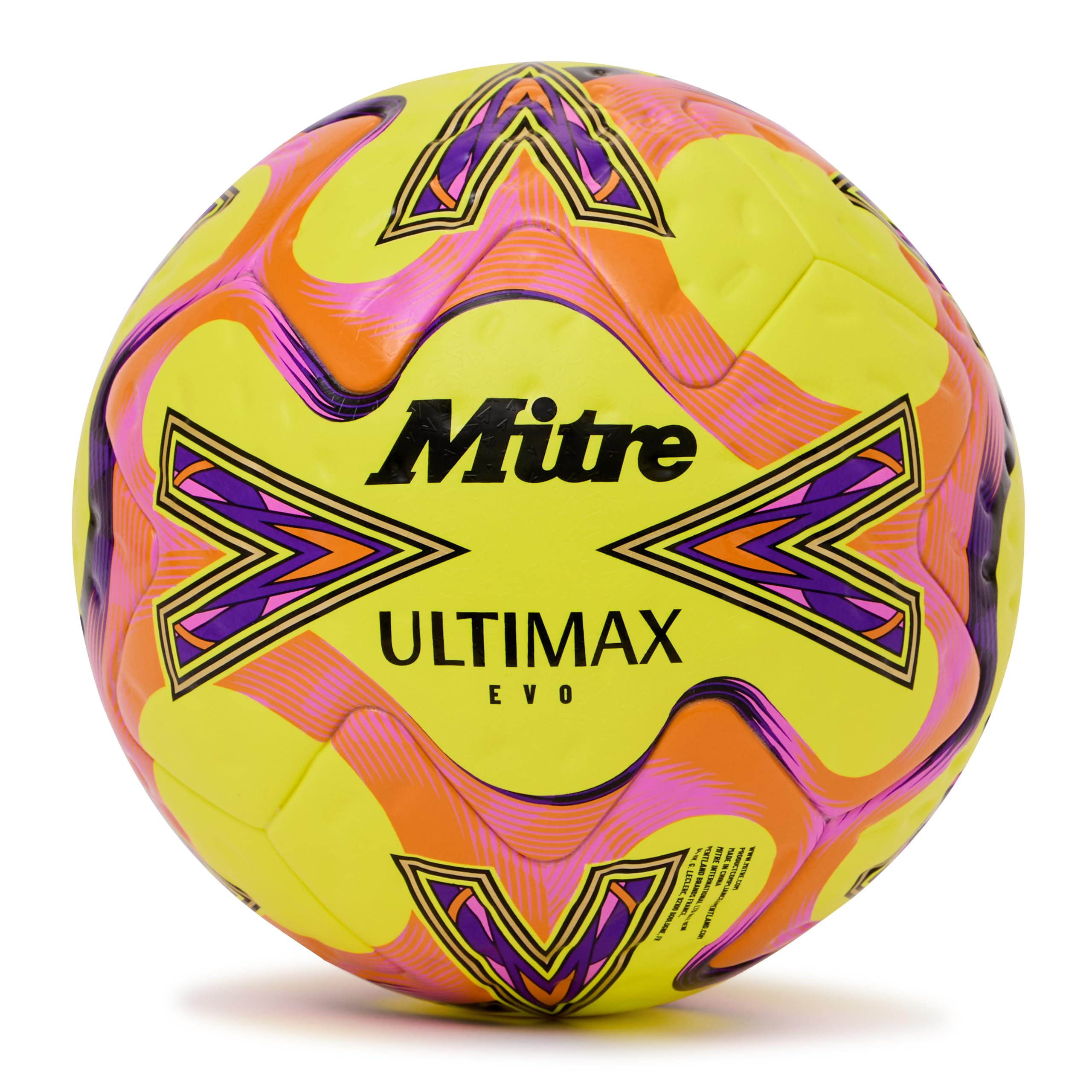 Mitre Unisex Adult Ultimax Evo 26 Football, Yellow/Orange/Purple, 5