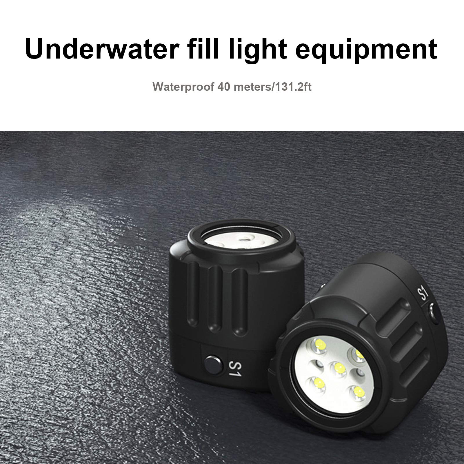 Unterwasser-LED-Fülllicht, 40 M (131,2 Ft) Tauchfotografie-Fülllicht, Wasserdichtes LED-Videolicht Fülllicht Nachtlicht Tauchen Unterwasserlicht Hohe Leistung