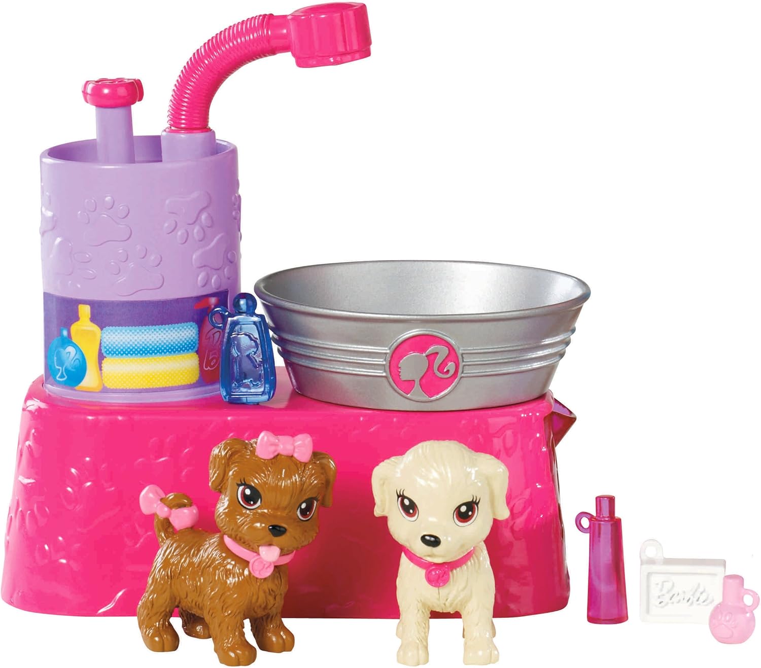 Barbie Suds and Hugs Pups African-American Doll Playset
