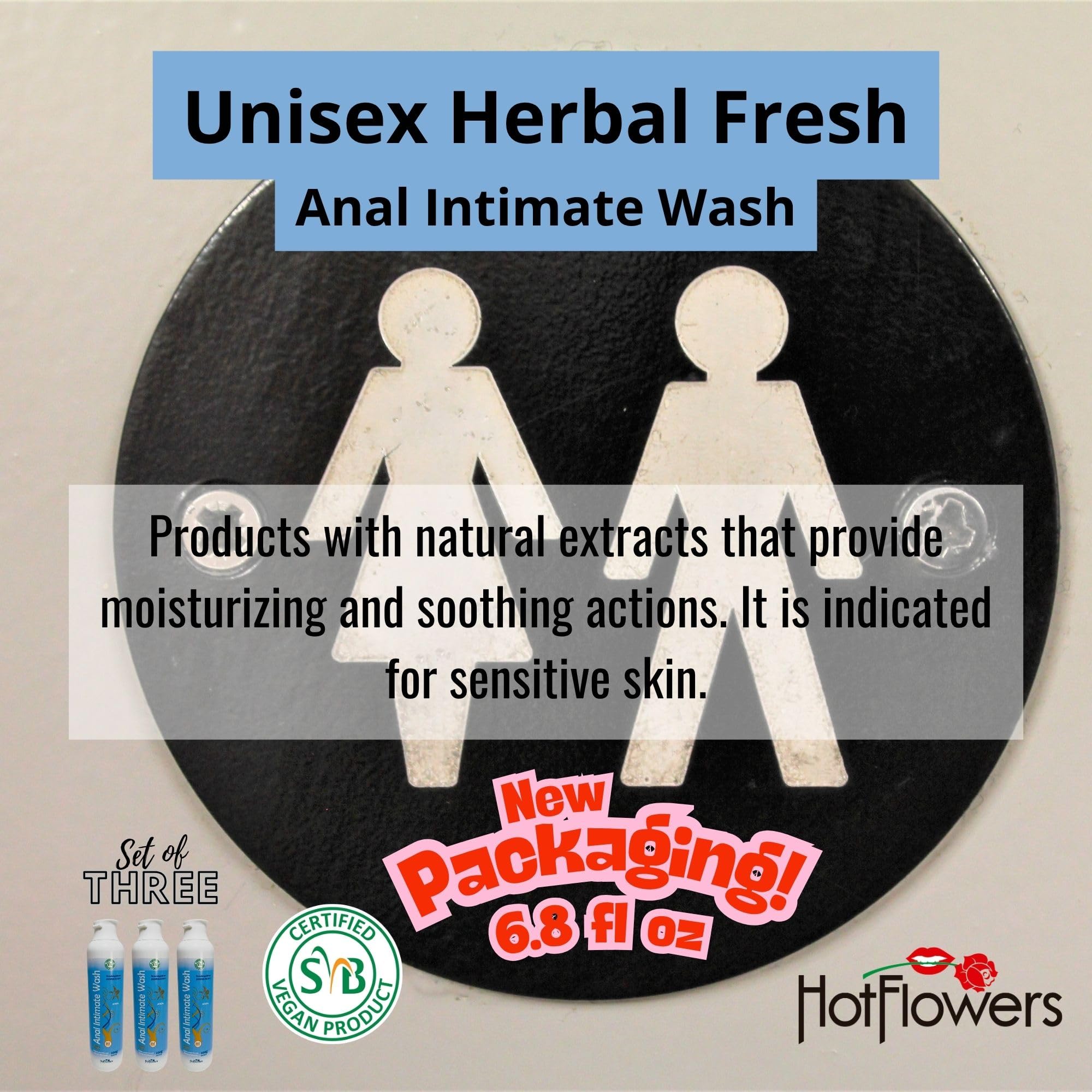 HOT FLOWERS Herbal Fresh Unisex Anal Intimate Wash for Personal Care, pH Balanced for Essentials Body Health, Daily Use, Dry Skin, Proctologist Tested (3)