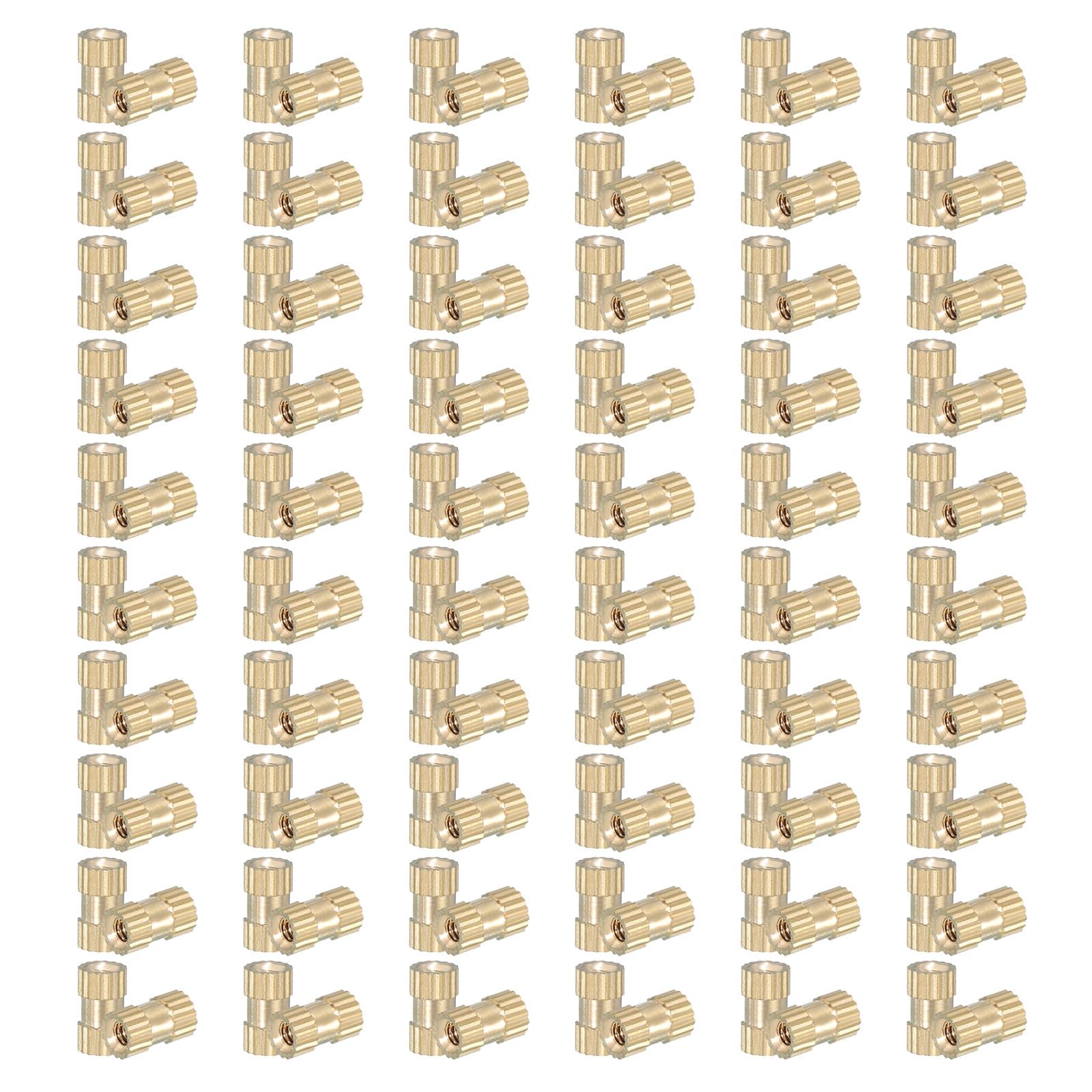 PATIKIL M2 Threaded Inserts, 120 Pcs Female Metric Brass Knurled Nuts Heat Set Insert for Plastic 3D Printing Components (M2x6x3.5mm)