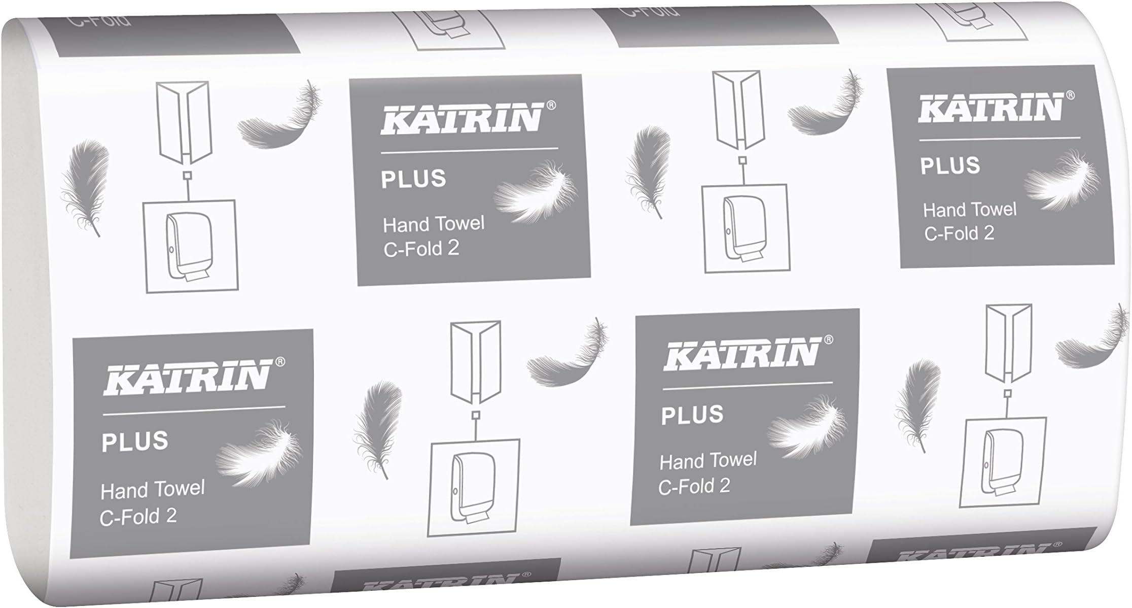 Katrin 344388 Plus quality C Fold hand towels, 2-Ply, white (Pack of 2400)