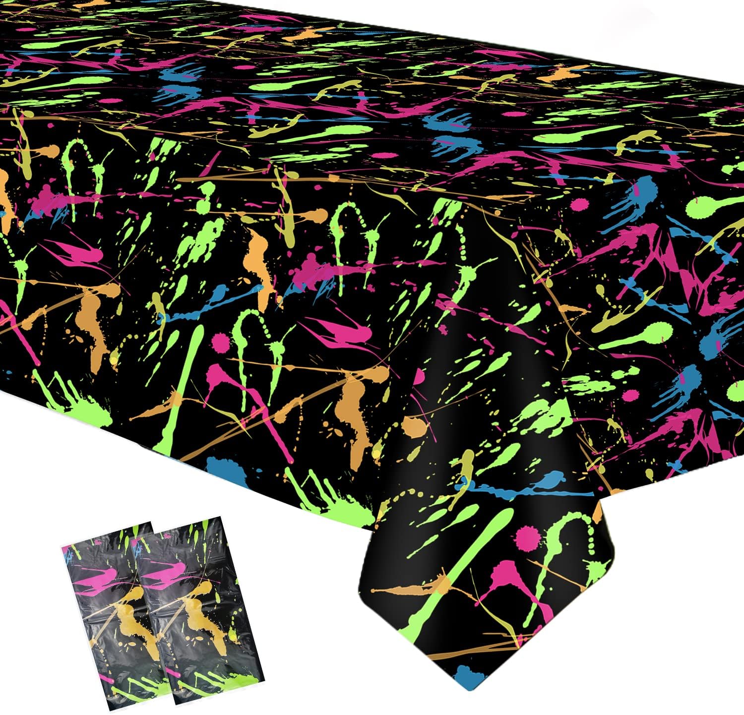 HIPVVILD Neon Party Supplies Tablecloth Disposable Neon