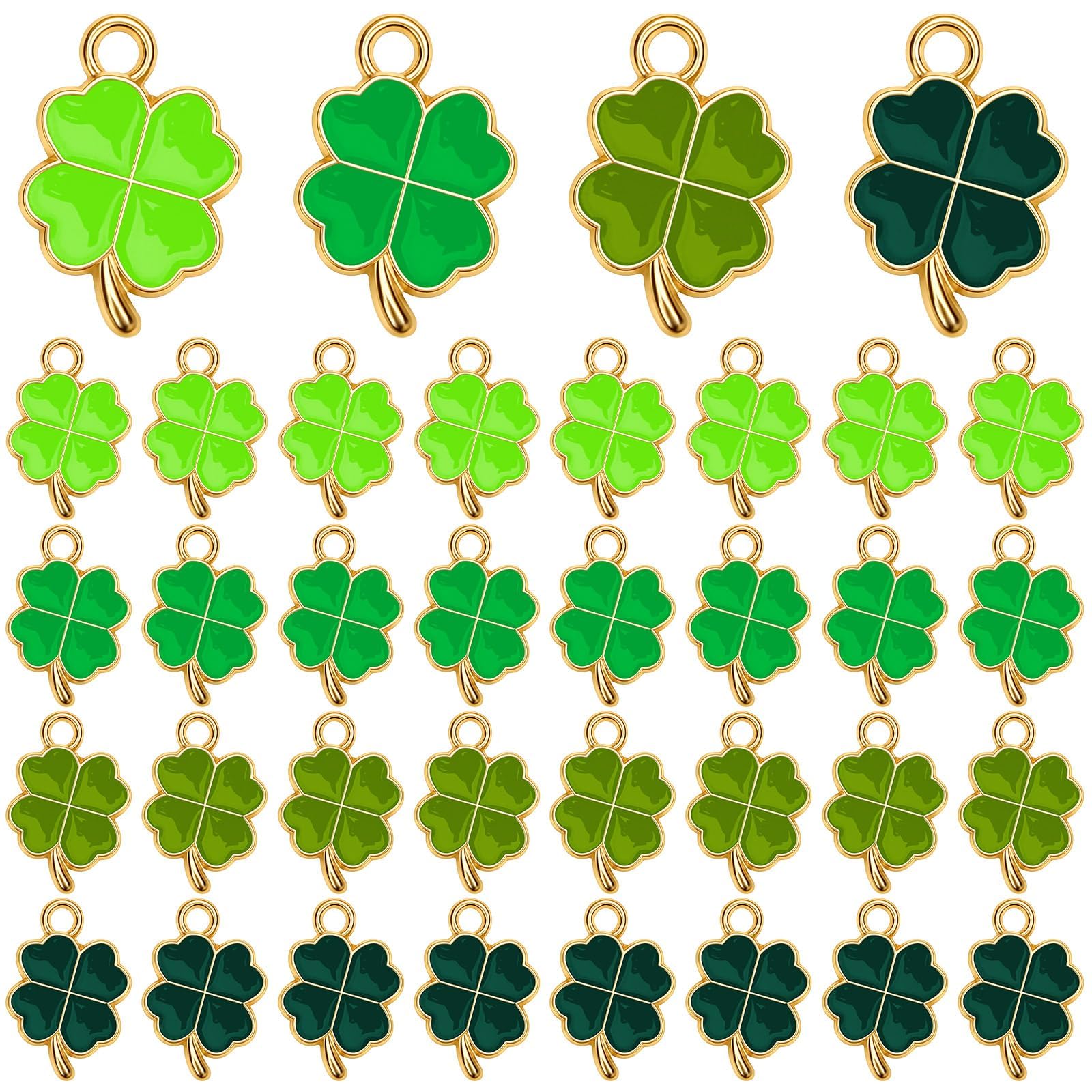 DTOFOOT 60 Stück Emaille Kleeblatt Charms Anhänger, Vierblättriges Kleeblatt Charms Glücksbringer Anhänger Basteln DIY Schmuck Handwerk Silvester Geburtstag Abschied Dankeschön Klein Geschenke