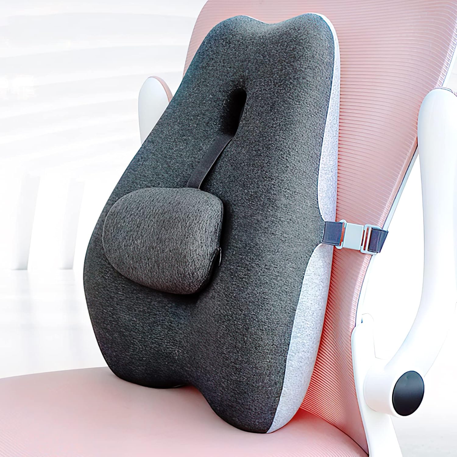 Rness Lumbar Support Pillow, Car Lumbar Pillow, Lower Back Pain Relief, Memory Foam, Ergonomic