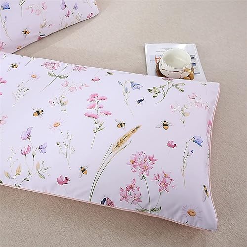 Miniatura 3 de YOU SA Juego de 2 fundas de almohada de algodón ultrasuave con estampado floral (estándar, color 5)