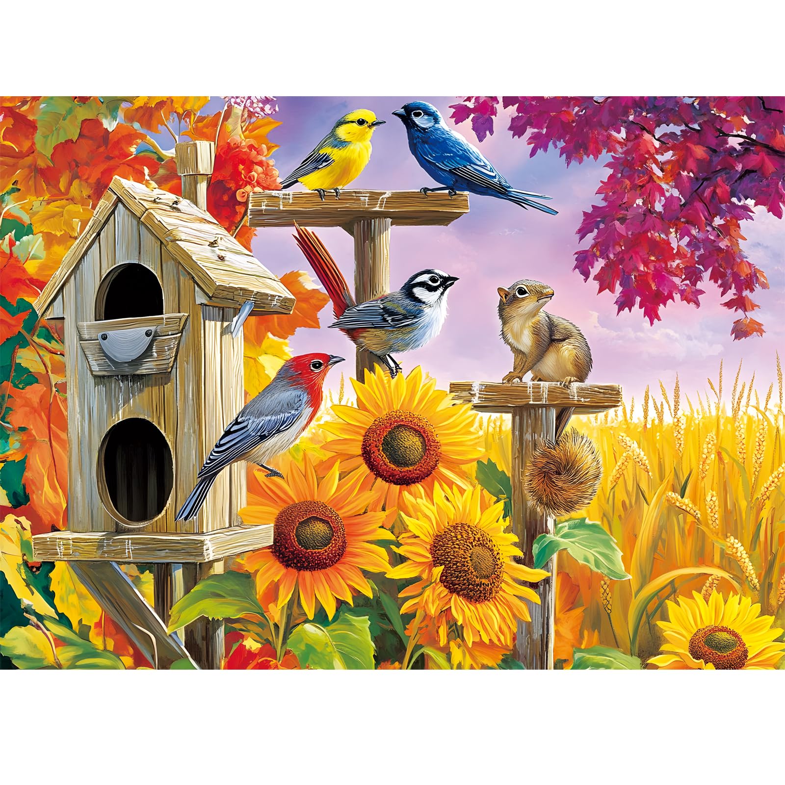 Jigsaw Puzzles 300 Pieces for Adults,Farm Birds Puzzle for Adults Kids Seniors,Recycled Cardboard Large Piece Puzzle 300 Piece,Family Activity Great