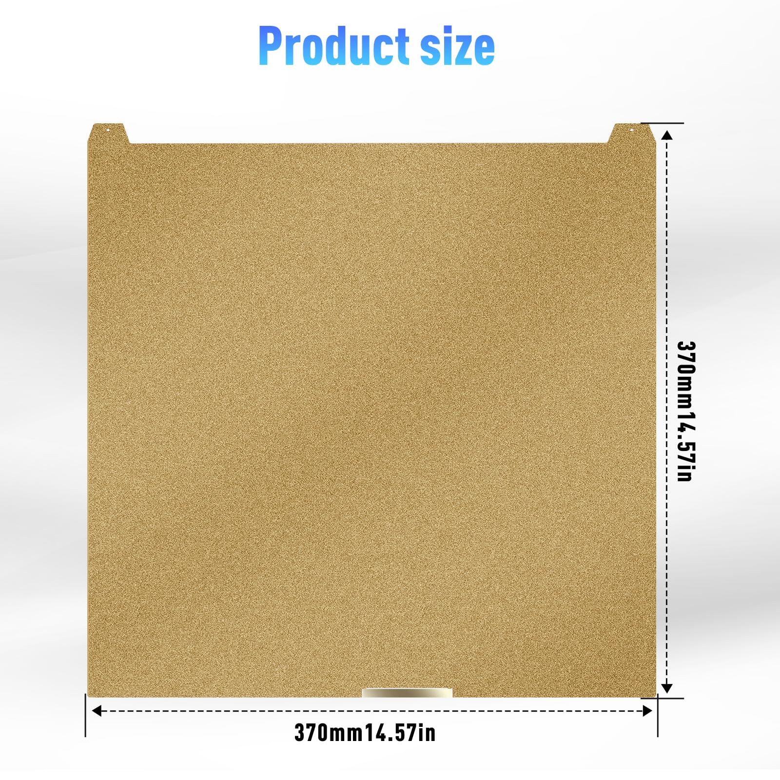 2 pezzi aggiornati 370x370mm K2 Plus Gold Build Plate Double Sided Texture Flessibile Primavera Acciaio PEI Foglio Magnetico Stampato Letto per Creality K2 Plus Stampante 3D