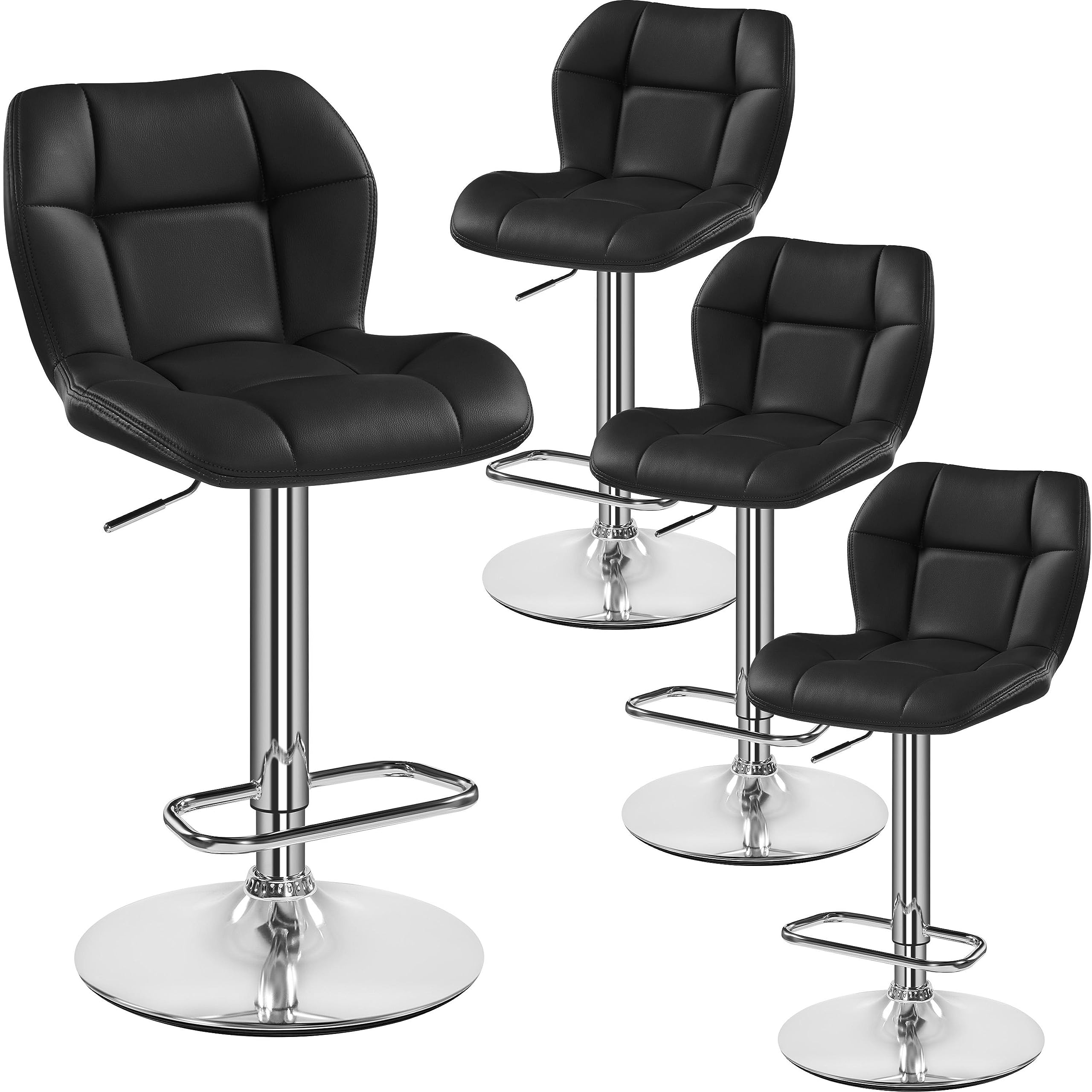 Yaheetech Bar Stools Set Of Pu Leather Breakfast Bar