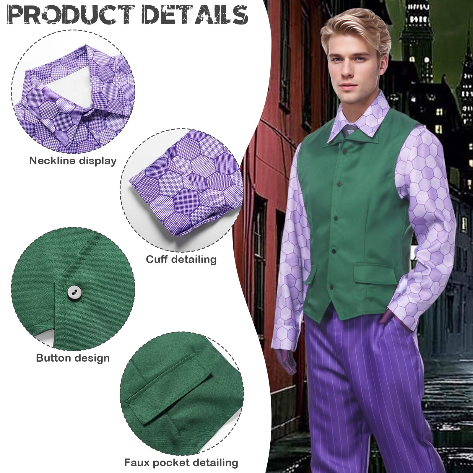 Costume Cosplay di Halloween viola scuro colore