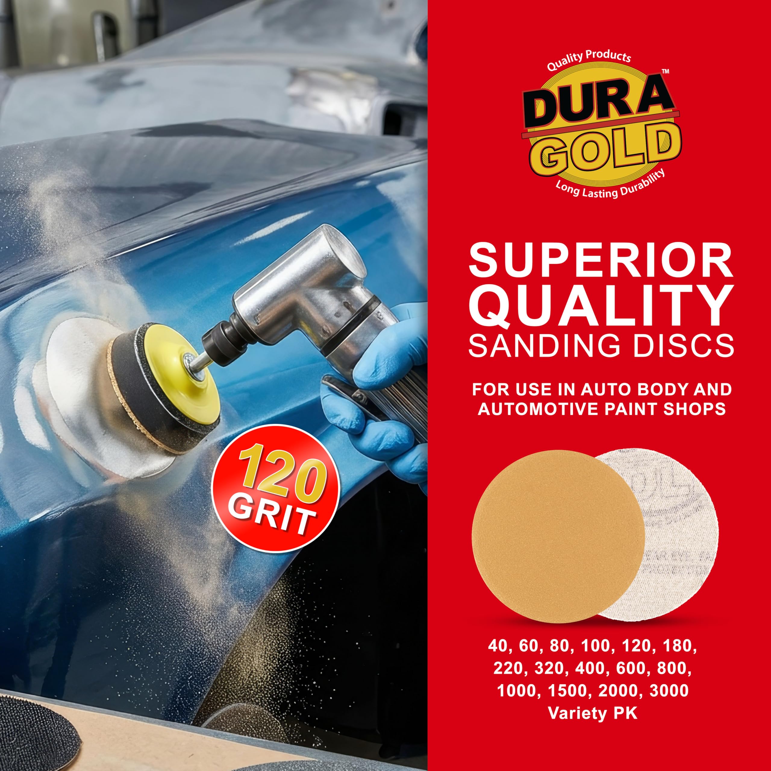 Dura-Gold Sanding Discs - 30 Pack, 120 Grit -5