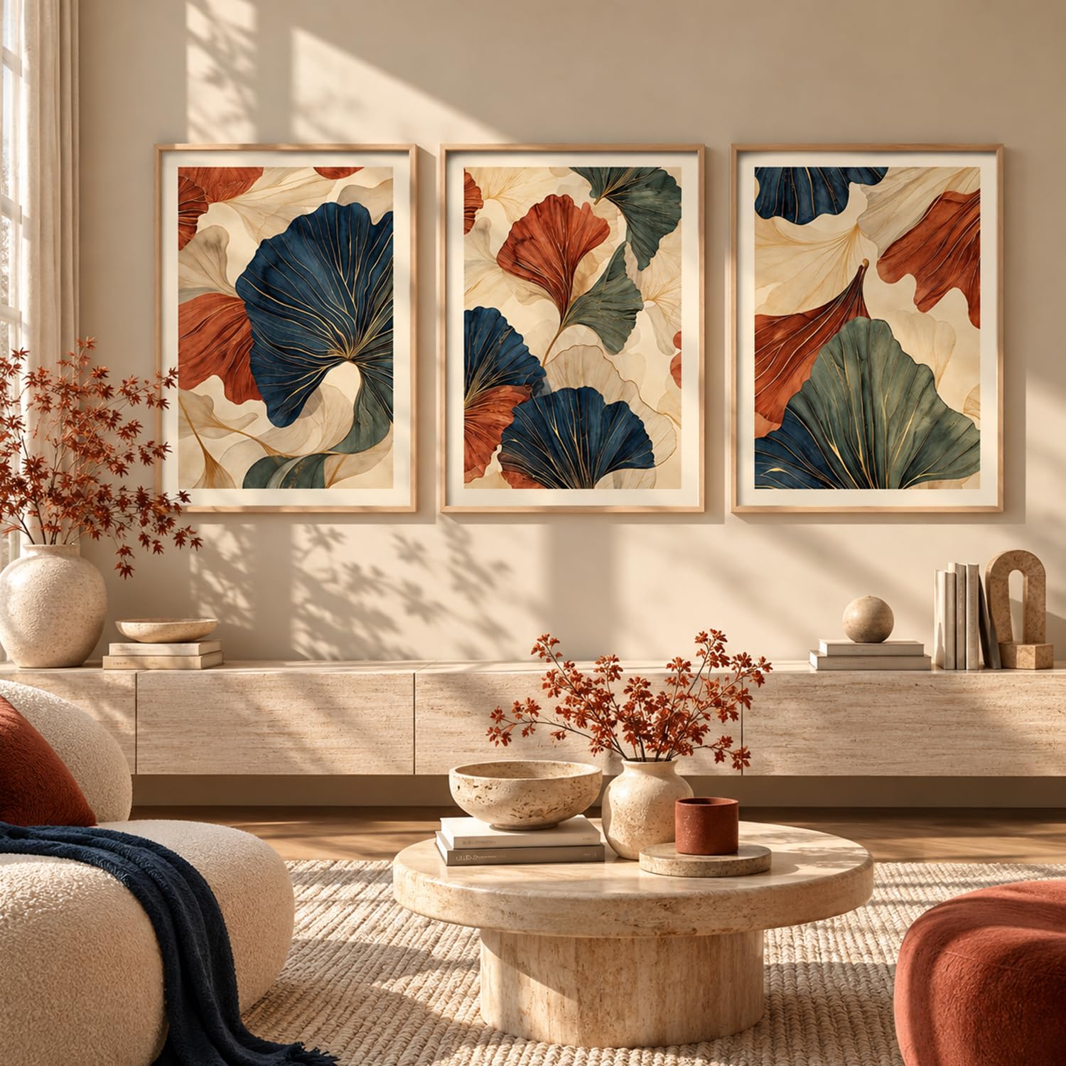 Bohemian Wall Art Set - Floral Prints with Frame -28 Bohemian Wall Art Set - Floral Prints with Frame -28