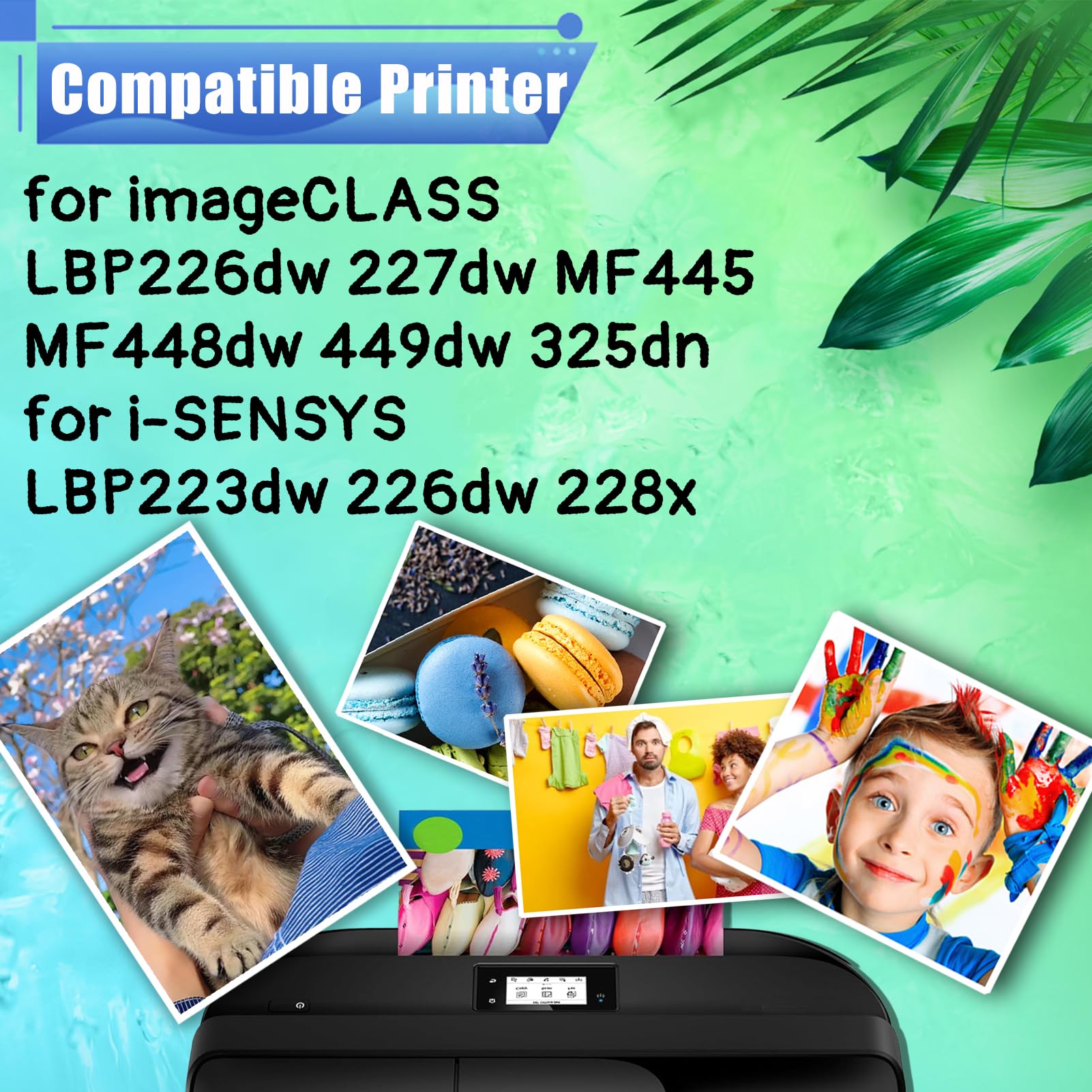 Cartucho De Tóner Compatible para Impresora para Canon ImageCLASS LBP226dw, 227dw, MF445, MF448dw, 449dw Y 325dn, También Apto para 057H CRG057H 2 Black