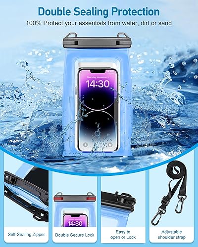 Miniatura 4 de Funda impermeable grande para teléfono universal para iPhone 15 14 13 12 11 Pro Max Galaxy S22 S21 IPX8 Bolsa seca a prueba de agua con cordón ancho