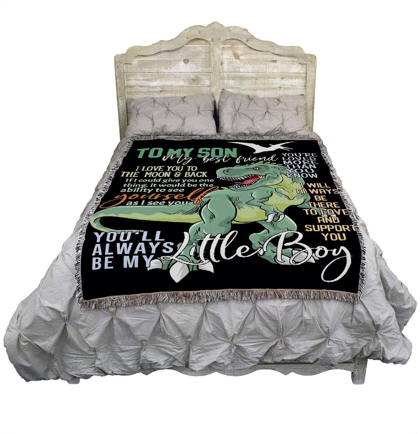 Pure Country Weavers Dinosaur to My Son Blanket - Dinosaur Gift Tapestry Throw Woven from Cotton - Made in the USA (72x54)
