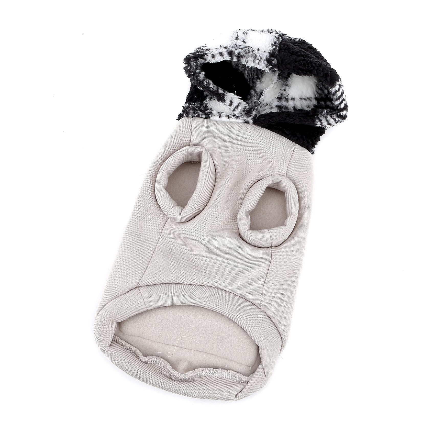 XHYRHTS Maglione in Pile per Cani con Cappuccio Scozzese Fuzzy per Razze XSmall Piccole, Caldo Pullover Senza Maniche con Anello a D e Tasca, Completo Invernale con Cappuccio per Cuccioli Gattini