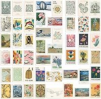 KBKBART 50pcs Eclectic Boho Wall Art Prints - Maximalist Gallery Wall Collage Kit, Vintage Artist Posters for Bedroom Dorm Decor