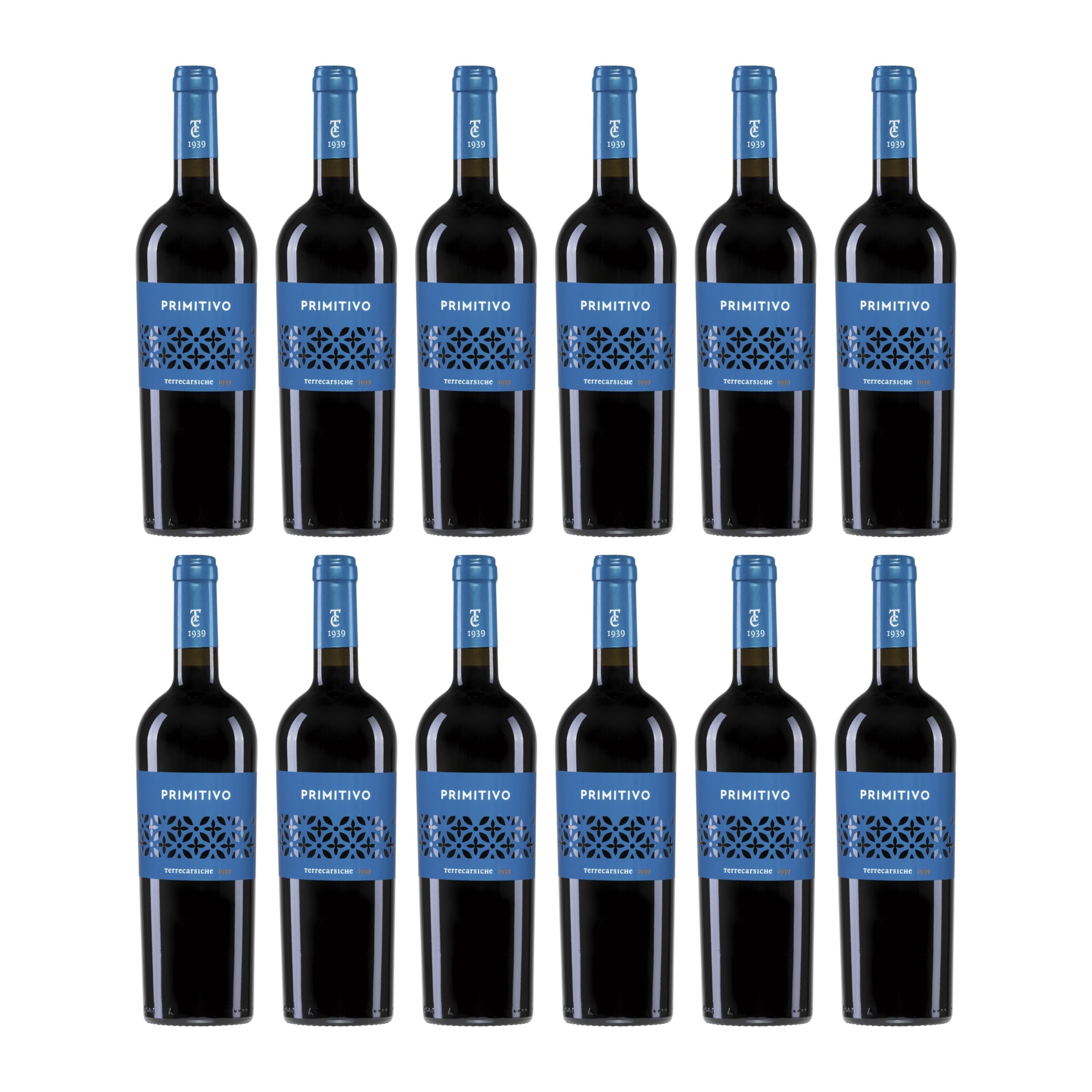 Terrecarsiche Primitivo Rotwein Rot Halbtrocken Italien inkl. FeinWert E-Book (12 x 0.75 l)