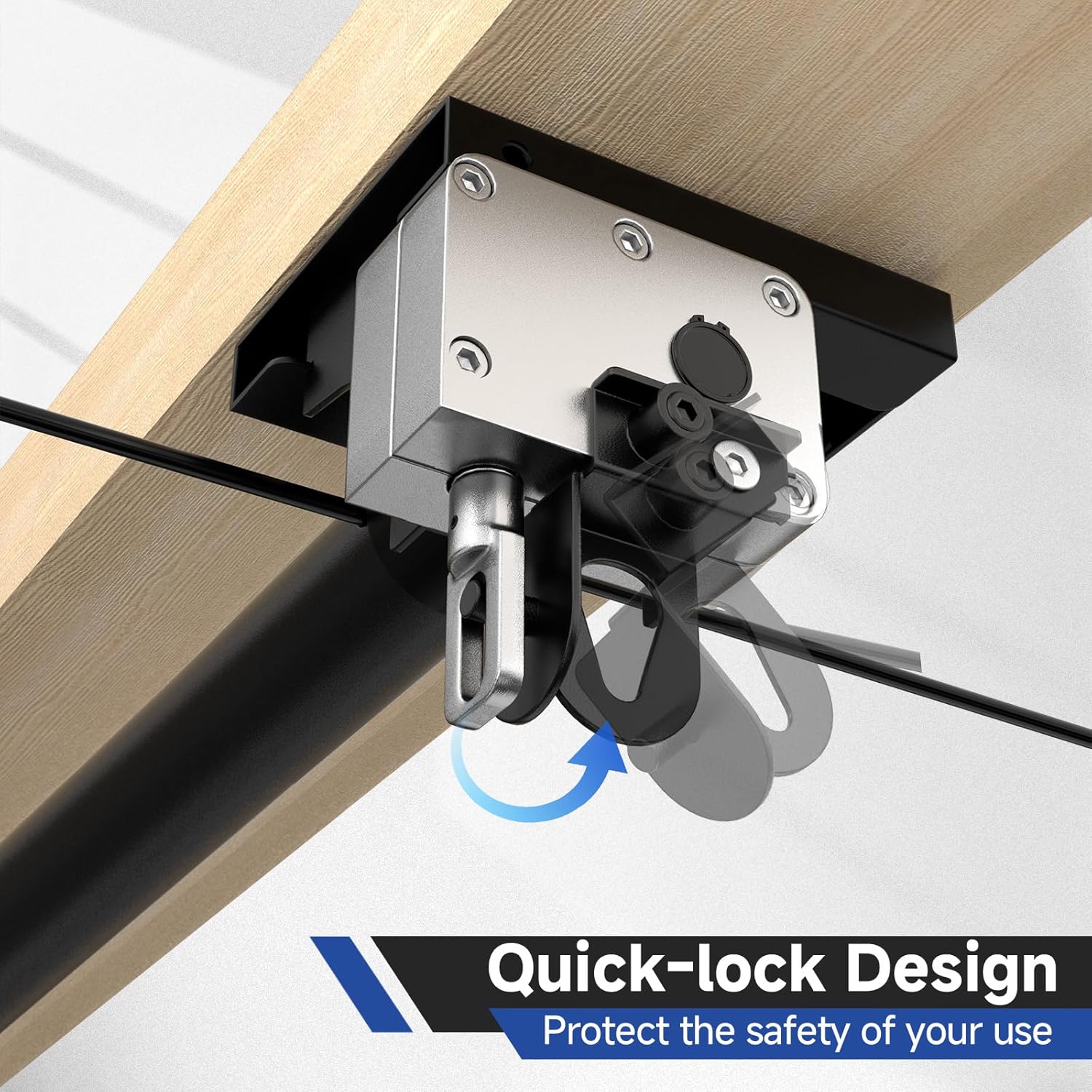 GADFISH Garage Ceiling Lift Storage Rack, Easy Lifting 85" Height Overhead Garage Storage Rack for Space Saving with Safety Lock, Suitable for 16"/24" Ceiling, 350LBS Capacity - Image 5