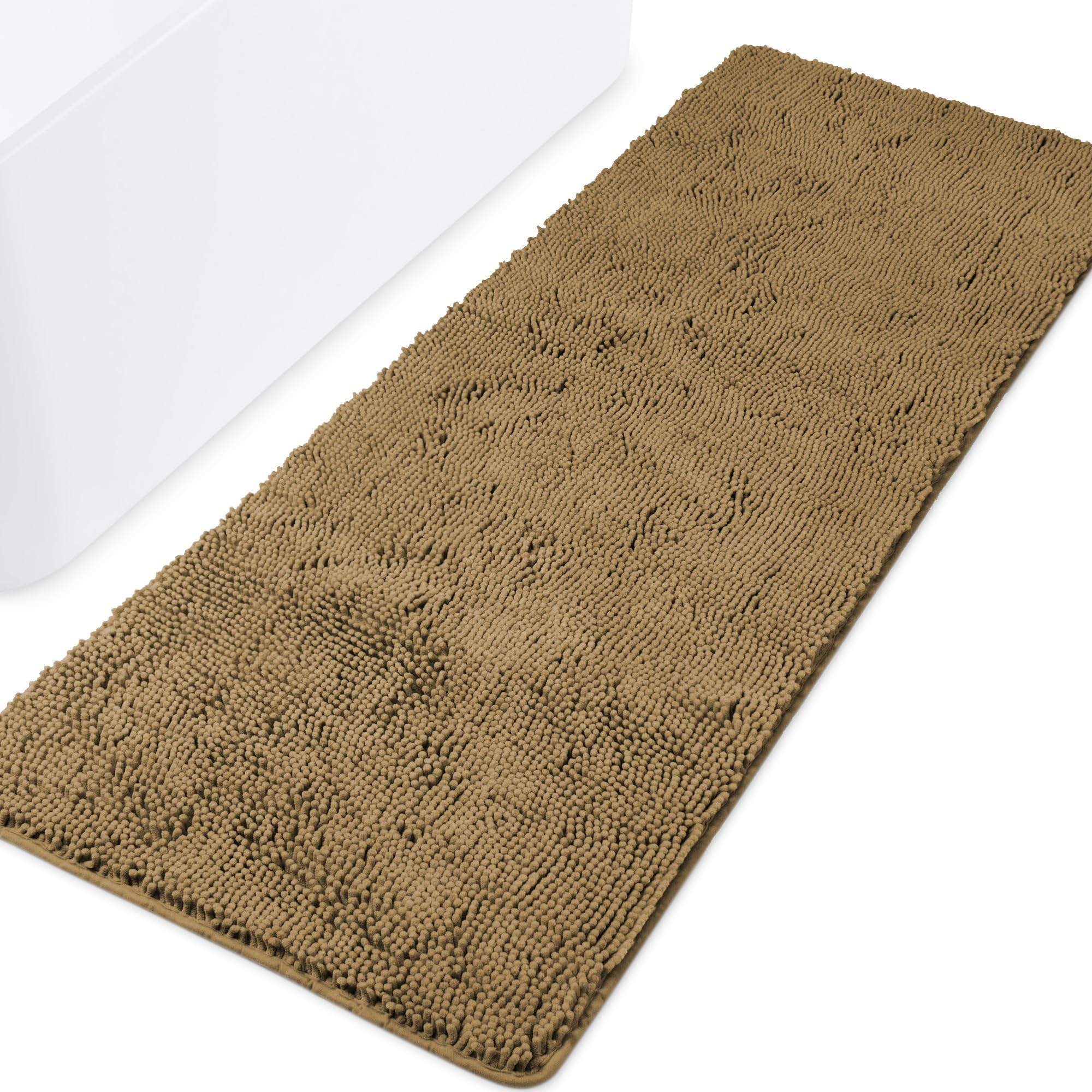 Yeaban Chenille Tan Bathroom Runner Rug 24"x72" — image 1