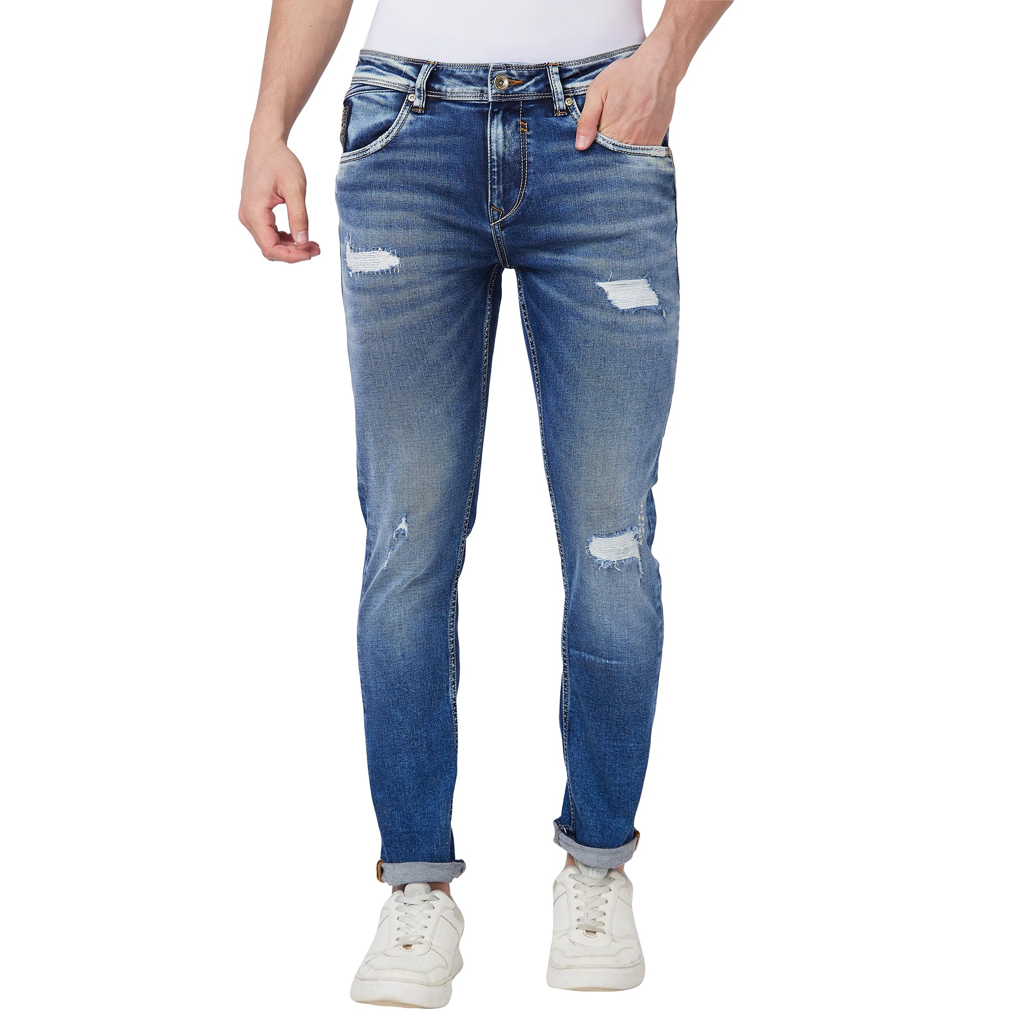 spykar Men's Kano Slim Fit Mid-Rise Jeans (Ankle Length)-picture-17
