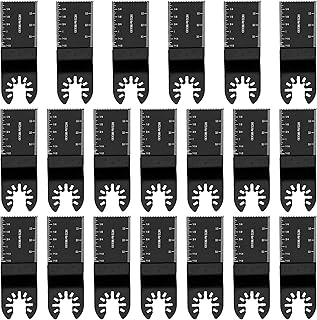 20 Pcs Universal Multitool Blades Oscillating Saw Blades 35mm Wood/Metal/Plastic Cut Quick Release Multi Tool Blade Saw Blades Set for Ryobi,Dewalt,Milwaukee, Makita Bosch,Ridgid,Dremel & More