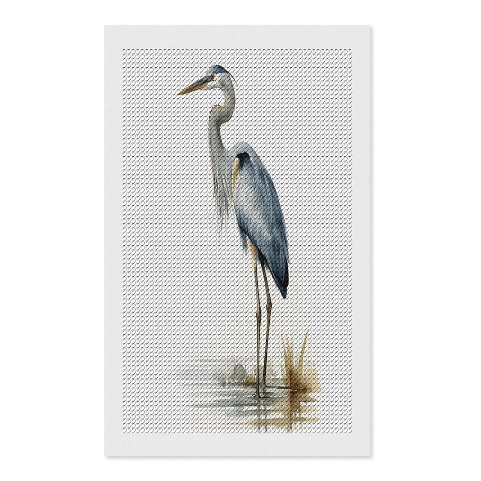 VstaDank Long-beaked Heron Diamond Painting Kits Exquisite DIY Full Round Drill Diamond Dots Painting for Adults Beginner Diamond Photo Paint with Diamond Picture Art Wall Decor 12"x20"