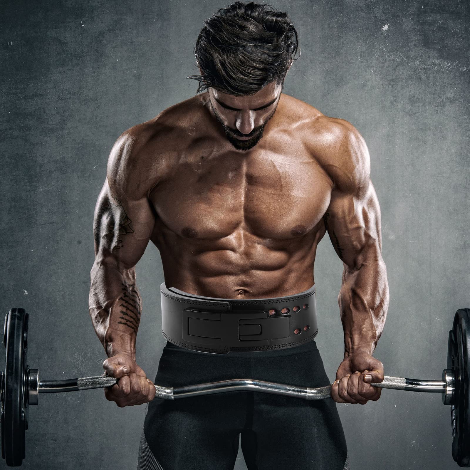 Ard CHAMPS10 MM Leva PRO Cintura In Pelle Sollevamento Pesi Palestra Allenamento Nero, Black - Foto 9